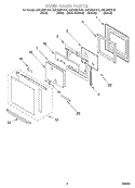 OVEN DOOR Diagram and Parts List for GMC305PDB2  Whirlpool Microwave Oven Combo