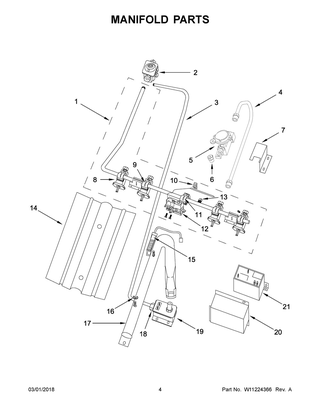 Manifold Parts Diagram and Parts List for WFG500M4HS0  Whirlpool Range
