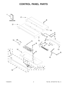 Control Panel Parts Diagram and Parts List for WOD93EC0AS05  Whirlpool Wall Oven