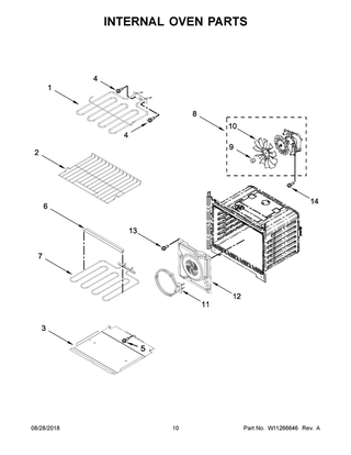 Internal Oven Parts Diagram and Parts List for WOD77EC0HB01  Whirlpool Wall Oven