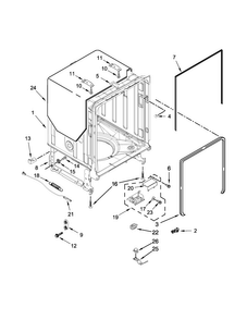 Tub And Frame Parts Diagram and Parts List for KDTE304DSS1  KitchenAid Dishwasher