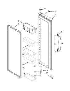 Refrigerator Door Parts Diagram and Parts List for KSC23C8EYY03  KitchenAid Refrigerator