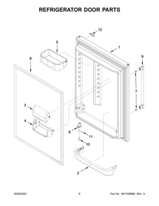Refrigerator Door Parts Diagram and Parts List for MBL1957FEZ07  Whirlpool Refrigerator