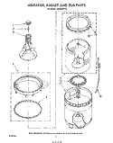 AGITATOR, BASKET AND TUB Diagram and Parts List for LA5460XPW5  Whirlpool Washer