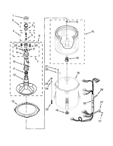 Basket And Tub Parts Diagram and Parts List for 7MWTW1935DW0  Whirlpool Washer