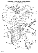 CONTROLS AND REAR PANEL PARTS Diagram and Parts List for 7MWT97900SM0  Whirlpool Washer
