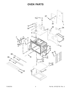 Oven Parts Diagram and Parts List for WOD93EC0AS05  Whirlpool Wall Oven