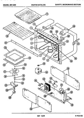 04 - Page 1 Diagram and Parts List for 621000  Whirlpool Microwave