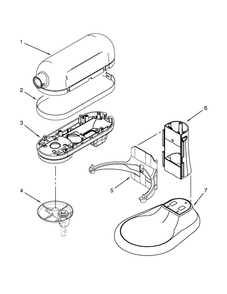 Color Variation Parts Diagram and Parts List for 4KSM7990WH0  KitchenAid Mixer
