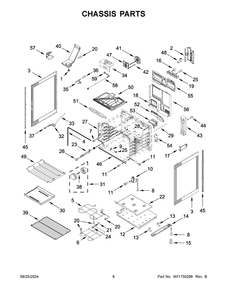 04 - Chassis Parts Diagram and Parts List for YWSES7530RZ0  Whirlpool Range