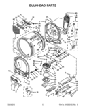 BULKHEAD PARTS Diagram and Parts List for YWED8600YW2  Whirlpool Dryer
