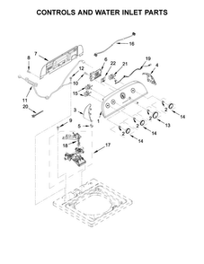 Controls And Water Inlet Parts Diagram and Parts List for 4GWTW3000FW0  Whirlpool Washer