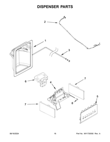 Dispenser Parts Diagram and Parts List for WRS325SDHZ12  Whirlpool Refrigerator