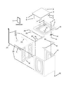 Top And Cabinet Parts Diagram and Parts List for 7MWTW1709DM0  Whirlpool Washer