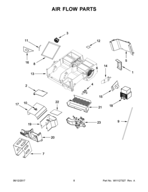 05 - AIR FLOW PARTS Diagram and Parts List for YKMHP519ES2  Whirlpool Microwave Oven Combo