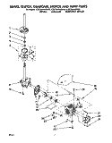 BRAKE, CLUTCH, GEARCASE, MOTOR & PUMP Diagram and Parts List for LSC8244BW0  Whirlpool Washer