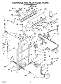 CONTROLS AND REAR PANEL PARTS Diagram and Parts List for 8TLSQ9545LW0  Whirlpool Washer
