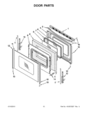DOOR PARTS Diagram and Parts List for YIES426AS0  Whirlpool Range