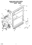 DOOR AND LATCH PARTS Diagram and Parts List for KUDU02VRSS0  KitchenAid Dishwasher