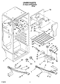 LINER PARTS Diagram and Parts List for 8VET8WPKLQ01  Whirlpool Refrigerator