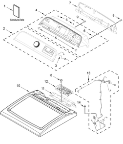 Top And Console Parts Diagram and Parts List for WGD8127LW4  Whirlpool Dryer