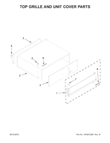 Top Grille And Unit Cover Parts Diagram and Parts List for KBFN402ESS01  KitchenAid Refrigerator