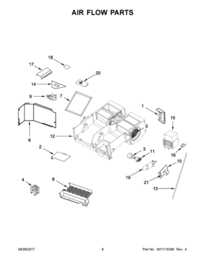 05 - AIR FLOW PARTS Diagram and Parts List for YWMH53520CB4  Whirlpool Microwave
