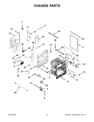 Chassis Parts Diagram and Parts List for YIES900DS04  Whirlpool Range