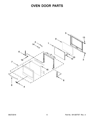 Oven Door Parts Diagram and Parts List for WOS72EC0HS01  Whirlpool Wall Oven