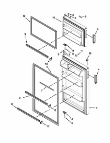 Door Parts Diagram and Parts List for ST14CKXSQ02  Whirlpool Refrigerator