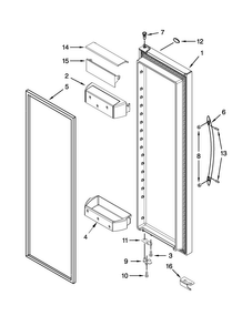 Part Location Diagram of LW10637805 Whirlpool Refrigerator Door Assembly (Stainless)