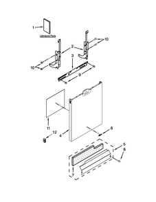 Door And Panel Parts Diagram and Parts List for WDF520PADM2  Whirlpool Dishwasher