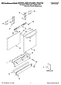 DOOR AND PANEL PARTS Diagram and Parts List for KUDS01FKSS1  KitchenAid Dishwasher