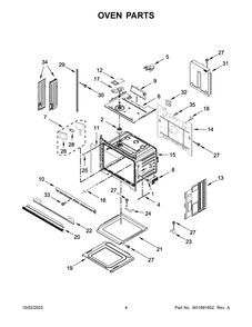 Oven Parts Diagram and Parts List for WOES5030LB01  Whirlpool Wall Oven