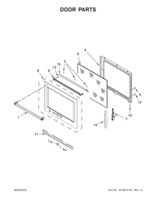 Door Parts Diagram and Parts List for KSEG700EBL1  KitchenAid Range