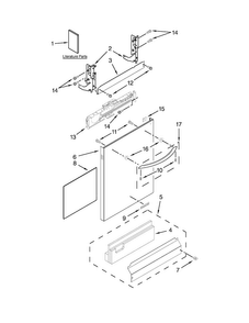 Door And Panel Parts Diagram and Parts List for KUDS35FXBLA  KitchenAid Dishwasher