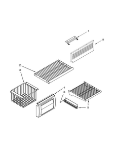 Freezer Shelf Parts Diagram and Parts List for KSSC42QTS18  KitchenAid Refrigerator