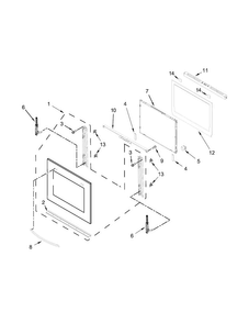 Upper Oven Door Parts Diagram and Parts List for KEBS209BSS01  KitchenAid Wall Oven