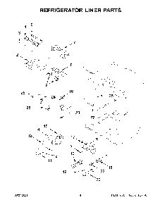 Refrigerator Liner Parts Diagram and Parts List for KRFC302EPA05  KitchenAid Refrigerator