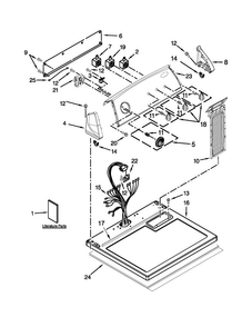 Top And Console Parts Diagram and Parts List for 7MMGDC410BW0  Whirlpool Dryer