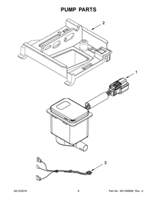 Pump Parts Diagram and Parts List for KUIO338HSS00  Whirlpool Ice Maker