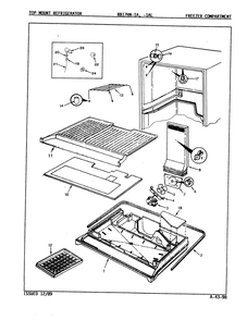 02 - Freezer Compartment Diagram and Parts List for RB17HA-1AL  Whirlpool Refrigerator