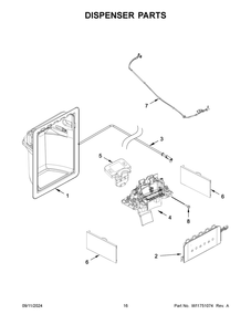 09 - Dispenser Parts Diagram and Parts List for WRS315SDHT11  Whirlpool Refrigerator