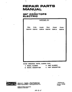 Cover Page Diagram and Parts List for C3257*0  Roper Range