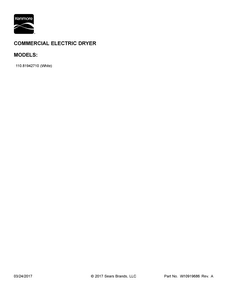 Cover Sheet Diagram and Parts List for 11081942710  Kenmore Dryer