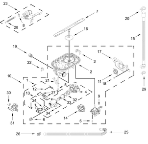 Pump, Washarm And Motor Parts Diagram and Parts List for WDPS8024SZ0  Whirlpool Dishwasher