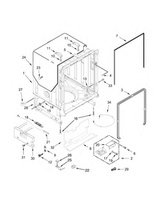 Tub And Frame Parts Diagram and Parts List for KDTM404ESS1  KitchenAid Dishwasher