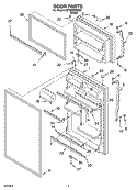 DOOR PARTS Diagram and Parts List for 5ET2WVKRQ01  Whirlpool Refrigerator