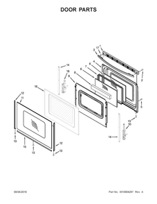 Door Parts Diagram and Parts List for WFG530S0ES1  Whirlpool Range