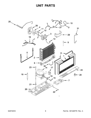 Unit Parts Diagram and Parts List for WZF56R16DW04  Whirlpool Freezer